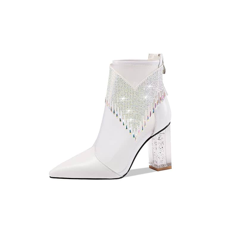 Women's New Leather Mesh Hollow High-heeled Short Sandals BadAssWear.fi