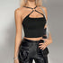 American Sexy Style Sleeveless Vest Autumn And Winter Slim-fitting Crop Top Artsadd