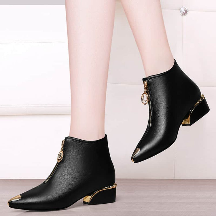 Plush Short Boots Women Flat With Thick Heel BadAssWear.fi