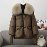 Down Cotton-padded Jacket Women's Short Fur Collar Thickened Coat Winter Clothing BadAssWear.fi