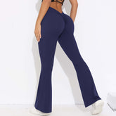 Solid Color Sanding V Waist High Waist Hip Lift Loose Casual Wide-leg Pants BadAssWear.fi