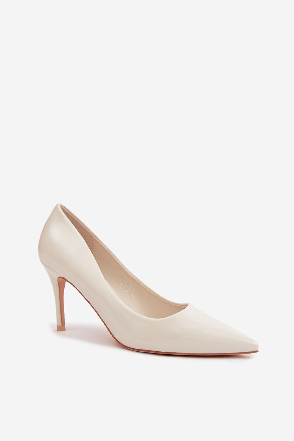 Ivory white patent heels
