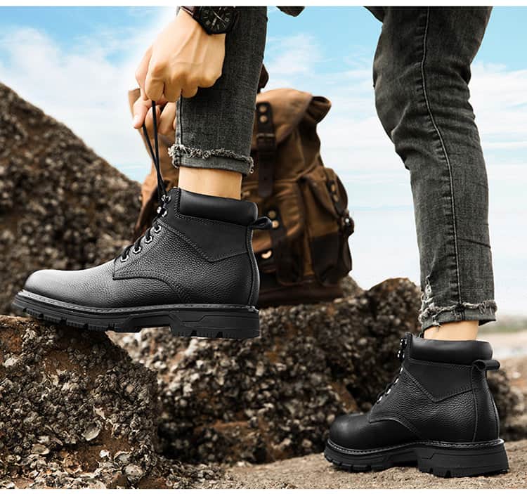 Winter Leather Martin Boots Men's Shoes High Top British BadAssWear.fi