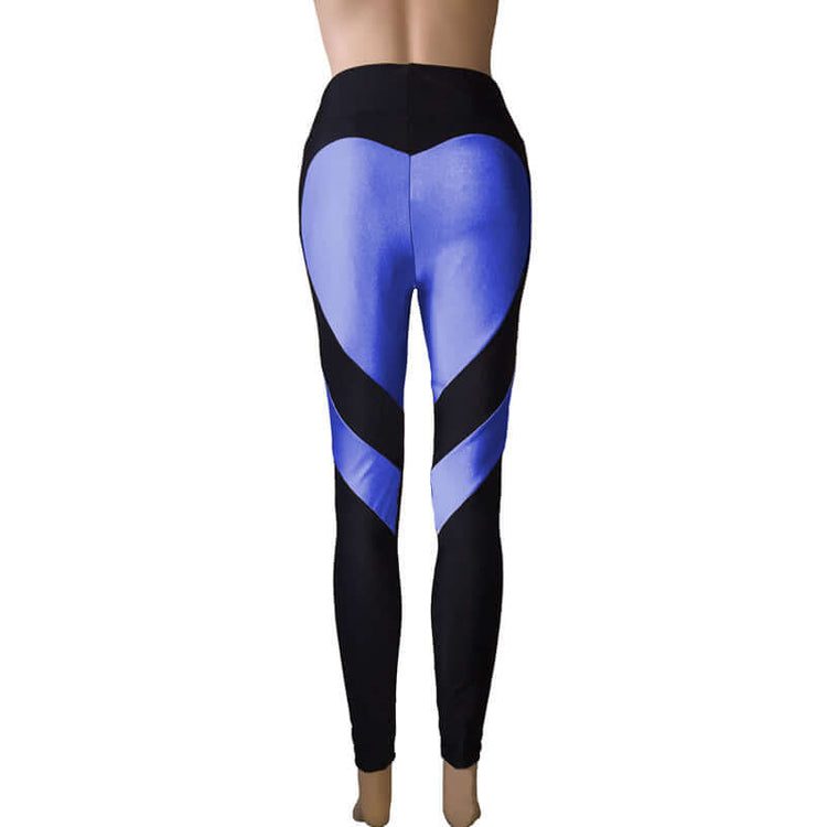 Butt-lifting Heart-patterned Patchwork Leggings With Excellent Stretch BadAssWear.fi