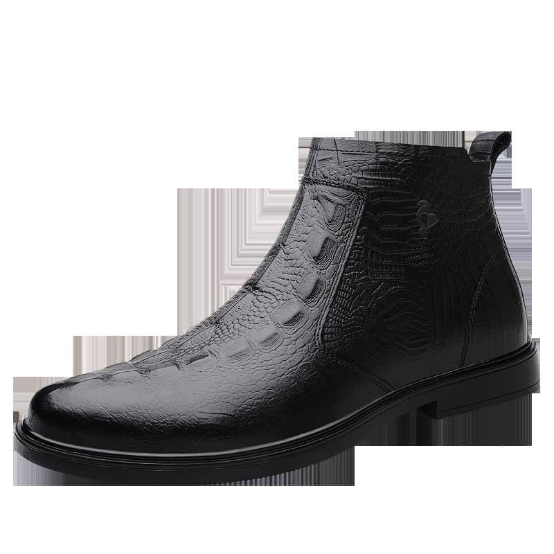 Men's Shoes Winter High-top Leather Shoes Fleece-lined Warm BadAssWear.fi
