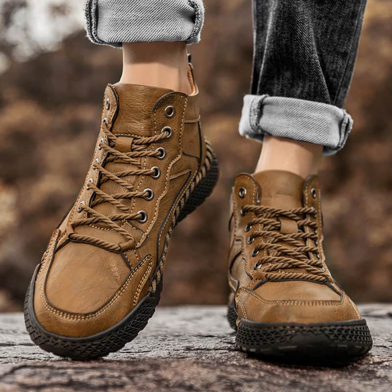 Winter Plush Insulated High Top Leather Shoes BadAssWear.fi