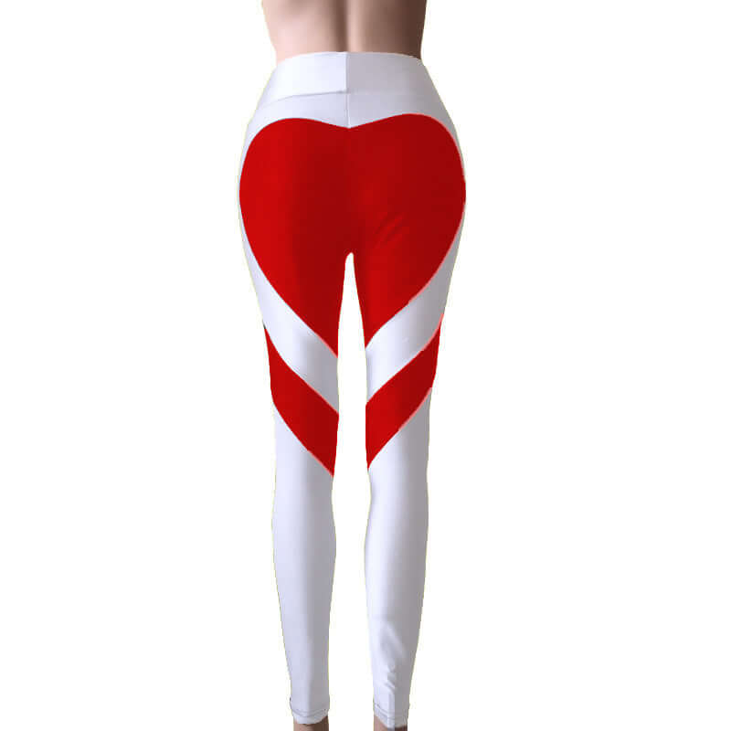 Butt-lifting Heart-patterned Patchwork Leggings With Excellent Stretch BadAssWear.fi