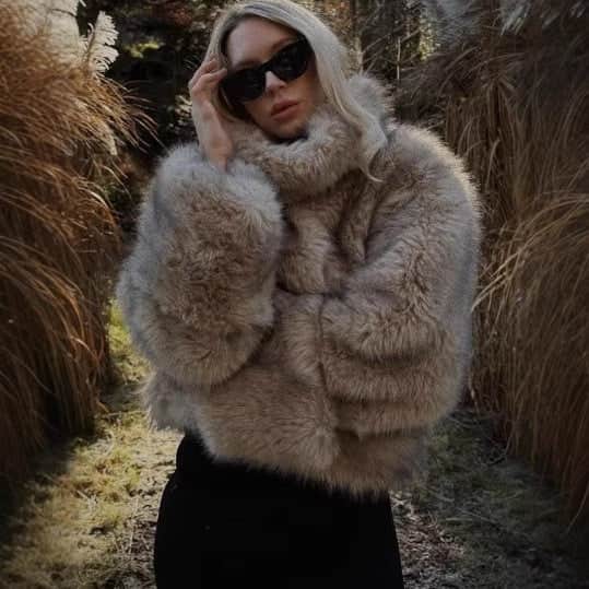 Women's Artificial Fur Fashion Baggy Coat BadAssWear.fi