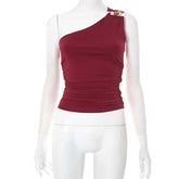 One-shoulder Knitted Vest BadAssWear.fi