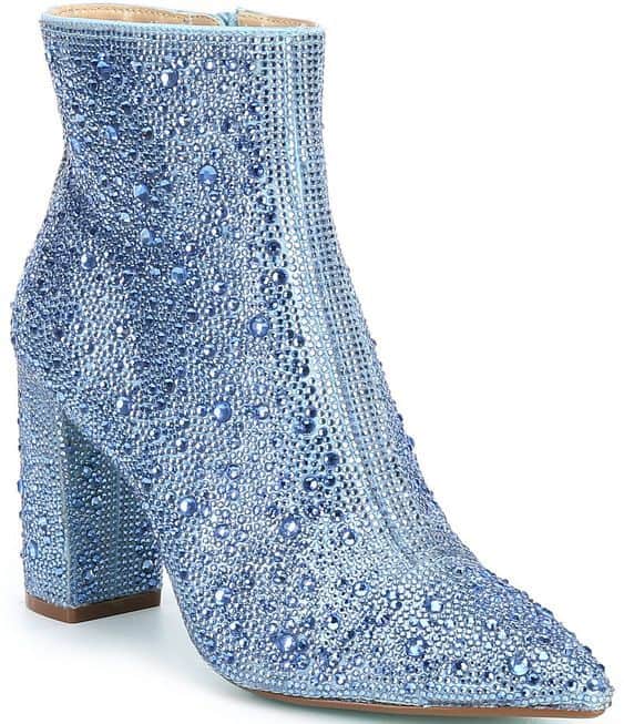 Rhinestone Pointed Toe Fashion Ankle Boots BadAssWear.fi