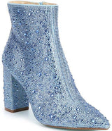 Rhinestone Pointed Toe Fashion Ankle Boots BadAssWear.fi