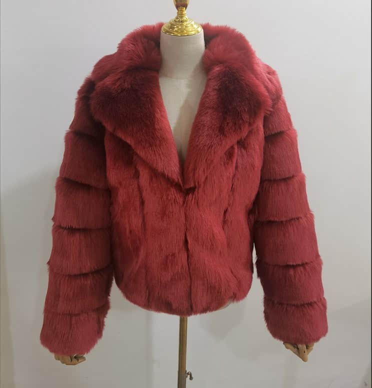Coat Imitation Fox Fur Women's Clothing BadAssWear.fi