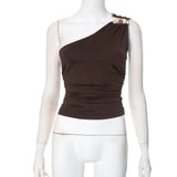 One-shoulder Knitted Vest BadAssWear.fi