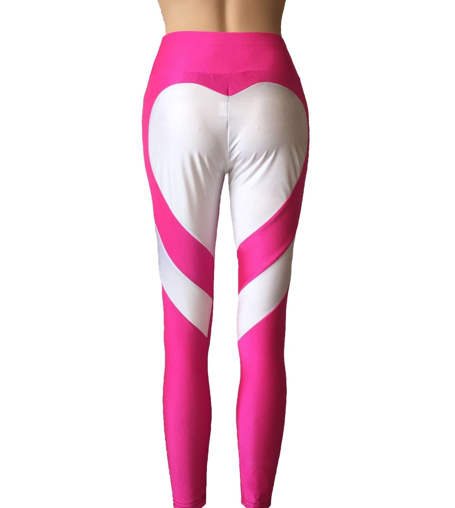 Butt-lifting Heart-patterned Patchwork Leggings With Excellent Stretch BadAssWear.fi