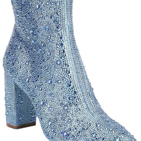 Rhinestone Pointed Toe Fashion Ankle Boots BadAssWear.fi