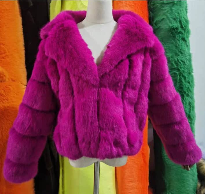 Coat Imitation Fox Fur Women&