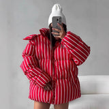 The Statement Stripe Puffer For Women badasswear