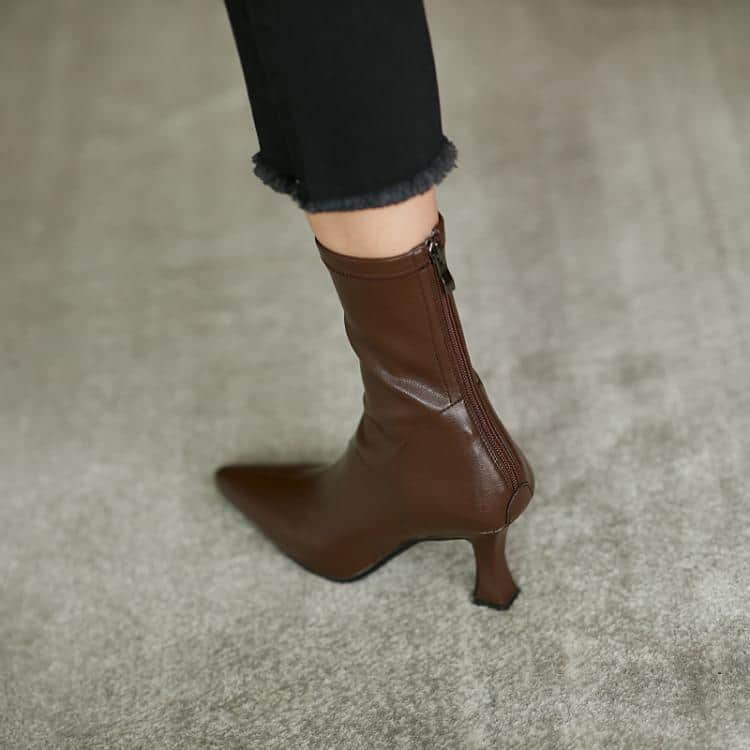 High Heel Stretch Pointed Ankle Boots Women BadAssWear.fi