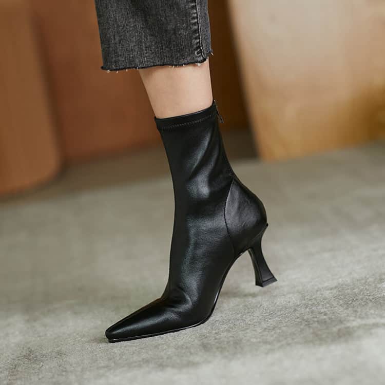High Heel Stretch Pointed Ankle Boots Women BadAssWear.fi