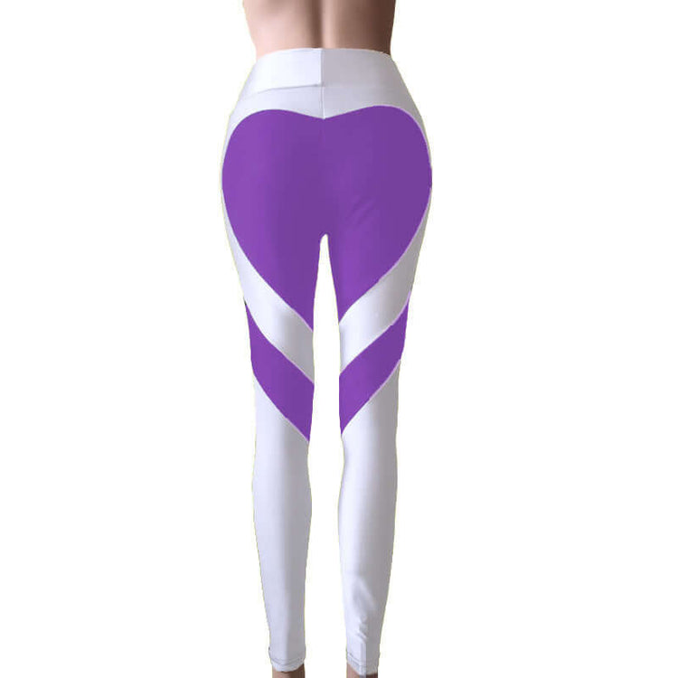 Butt-lifting Heart-patterned Patchwork Leggings With Excellent Stretch BadAssWear.fi