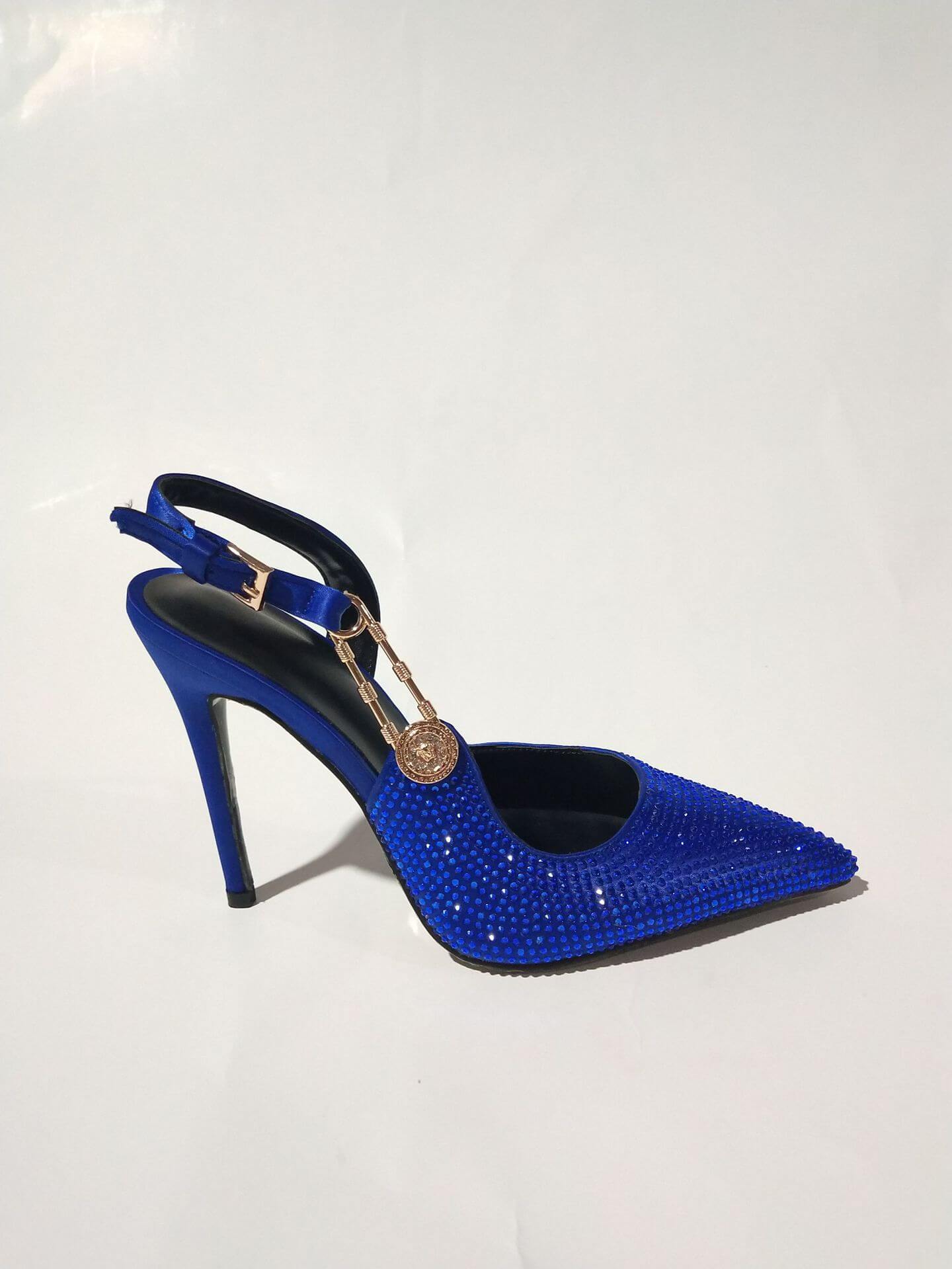 Women's Rhinestone Pointed Toe Strap Decorative High Heels BadAssWear.fi