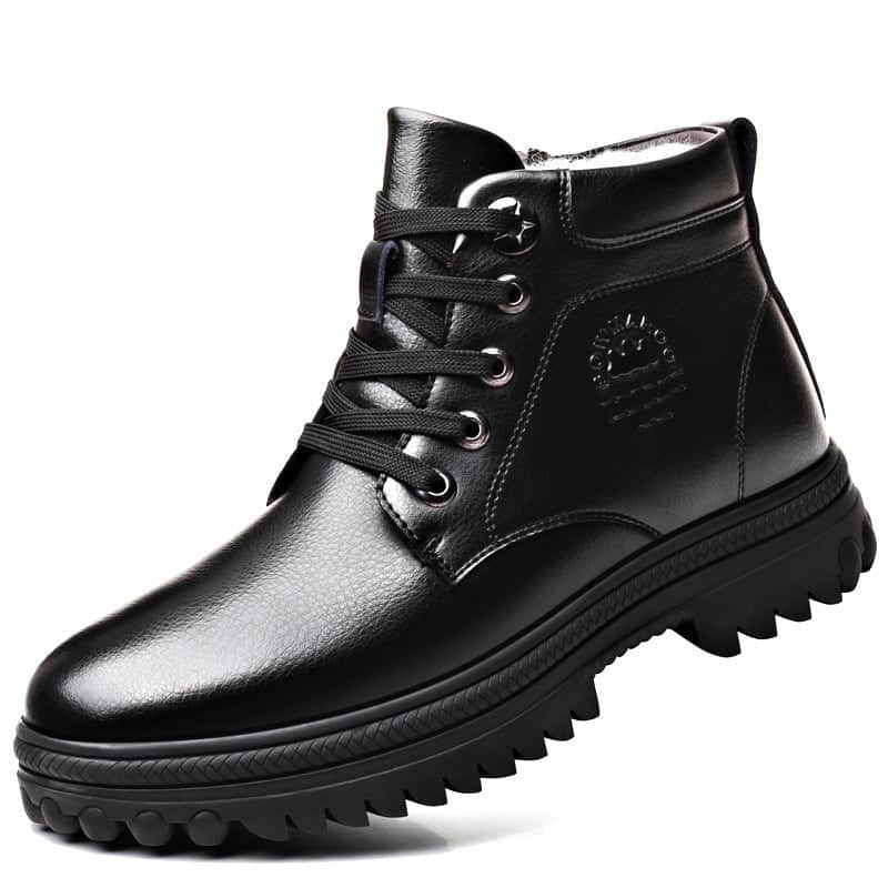 Winter Cotton Shoes Men's Leather Thickened Wool BadAssWear.fi