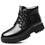 Winter Cotton Shoes Men's Leather Thickened Wool BadAssWear.fi