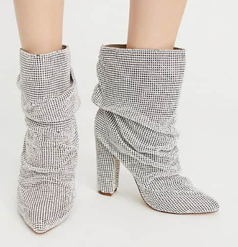 Rhinestone Pointed Toe Fashion Ankle Boots BadAssWear.fi