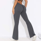 Solid Color Sanding V Waist High Waist Hip Lift Loose Casual Wide-leg Pants BadAssWear.fi
