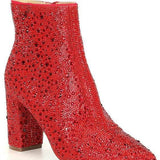 Rhinestone Pointed Toe Fashion Ankle Boots BadAssWear.fi