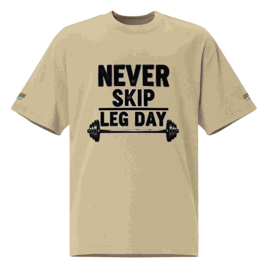 Men's Oversized T-shirt - "Never Skip Leg Day" BadAssWear.fi